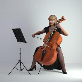 3D Scan Woman Musician 005 model